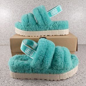 UGG Australia Fluffita Aqua Green Turquoise Women's Sandals Shoes